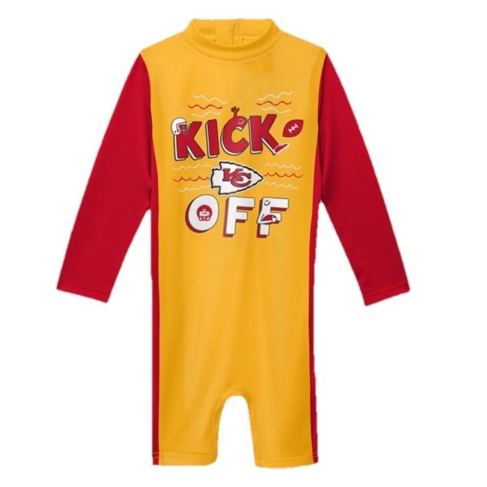 Kansas City Chiefs Toddler Kids Wave Runner Long Sleeve Wetsuit Size 24 Months